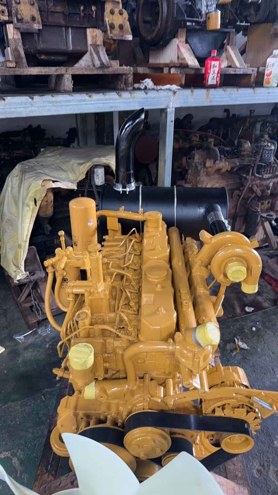 320B Excavator Complete Engine Assembly 129-0741 (3066 S6K-T Diesel Motor) Picture 8 Tatan Machinery Excavator Engine Storage and Inspection Warehouse