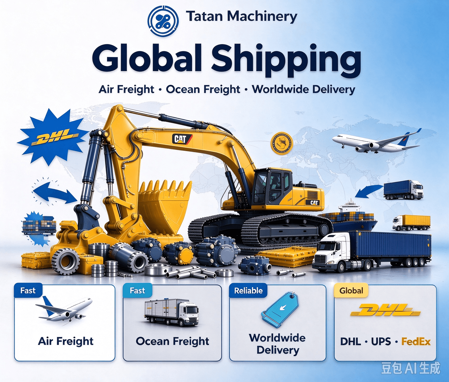 M2X120 114-1627 Swing Motor Assembly for Caterpillar 320B Excavator Picture 12 Tatan Machinery Export Logistics and Shipping Dispatch for CAT 320B Swing Motor